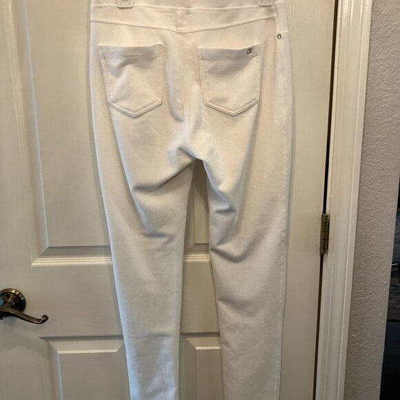 Calvin Klein Women’s White Skinny Ponte Pants – Pull On Stretch – Size M – CK Lo - Picture 3 of 5